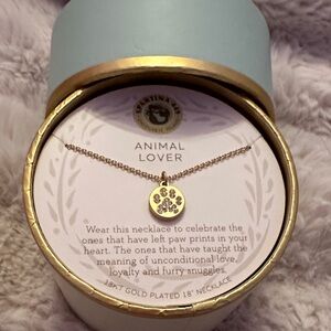 Sea La Vie Gold Paw Print Necklace